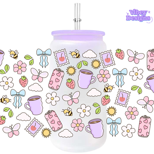 Uv Dtf Wrap For 16oz Libbey Glass - Simple Summer
