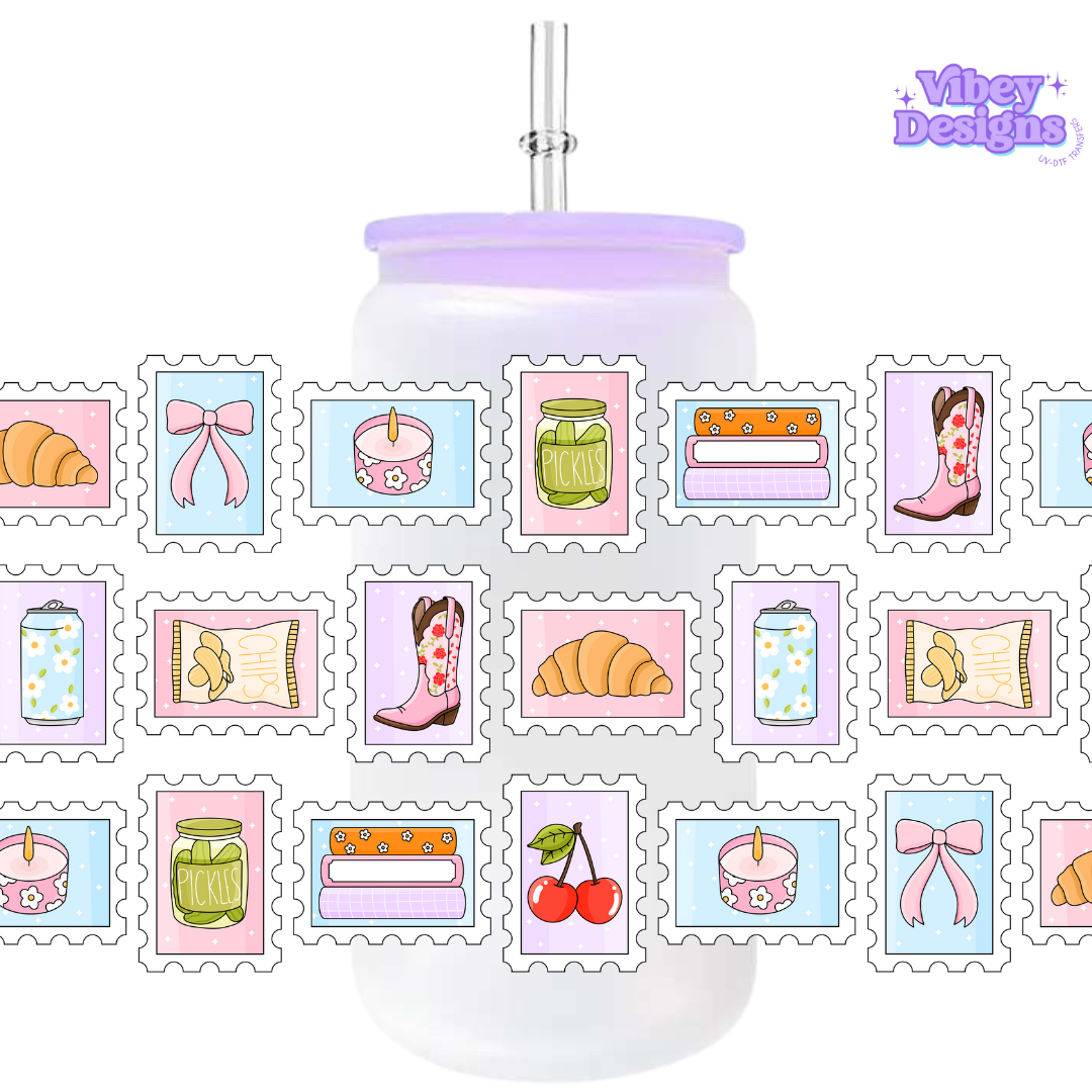 Uv Dtf Wrap For 16oz Libbey Glass - Stamps
