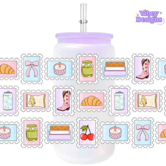 Uv Dtf Wrap For 16oz Libbey Glass - Stamps