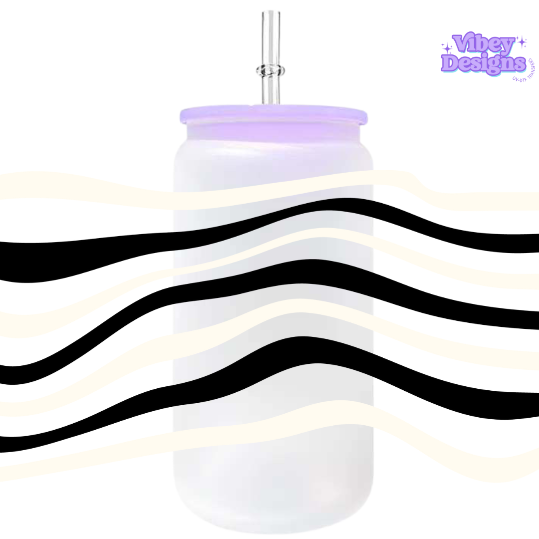 Uv Dtf Wrap For 16oz Libbey Glass - Zebra Stripes