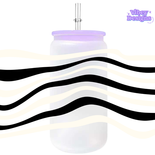 Uv Dtf Wrap For 16oz Libbey Glass - Zebra Stripes