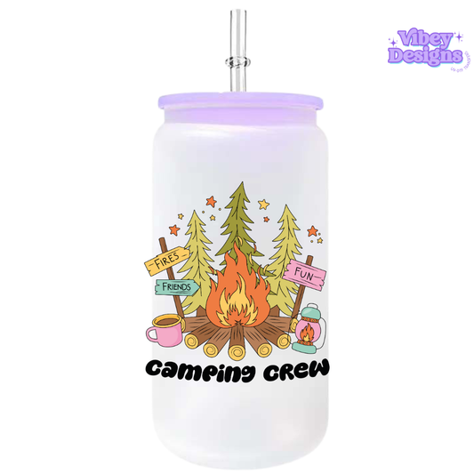 UV-DTF Transfer for Bottle, Glass, Mug, Diary - Camping Crew