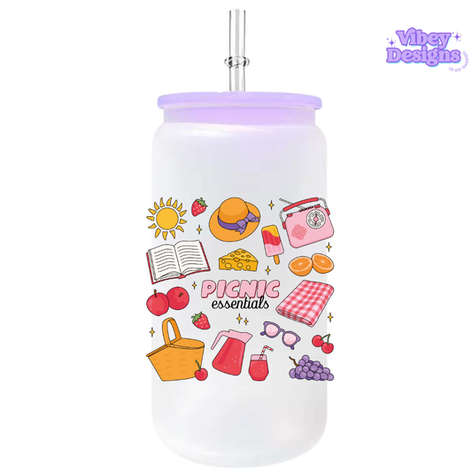 UV-DTF Transfer for Bottle, Glass, Mug, Diary - Picnic Essentials