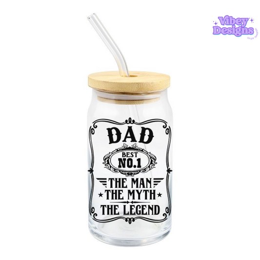 RTS UV-DTF Transfer for Bottle, Glass, Mug, Diary - Dad, The Man The Myth The Legend