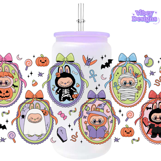 Uv Dtf Wrap For 16oz Libbey Glass - Halloween Bubu Frames