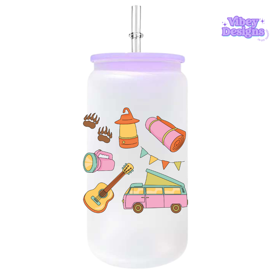 UV-DTF Transfer for Bottle, Glass, Mug, Diary - Cozy Camp vibes