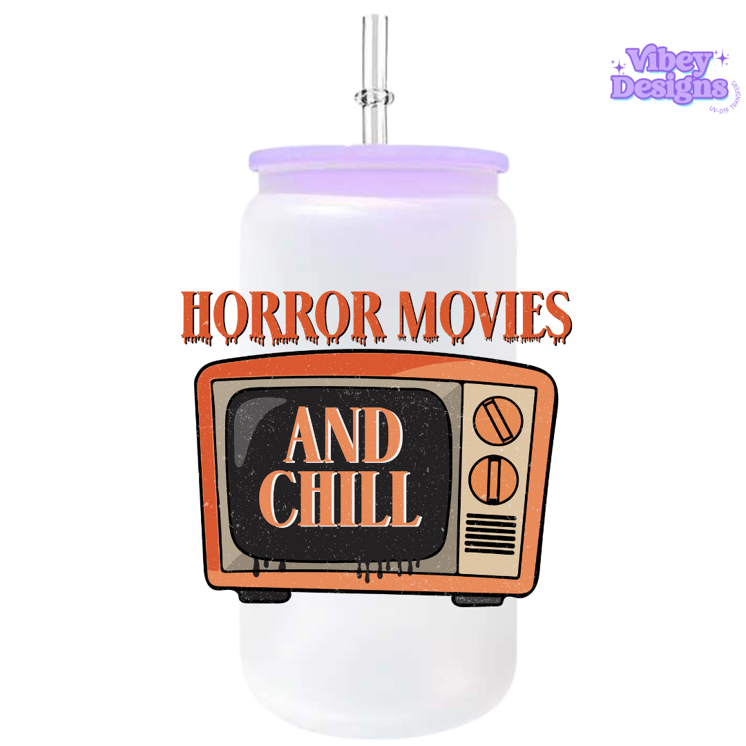 UV-DTF Transfer for Bottle, Glass, Mug, Diary - Horror Movies & Chill