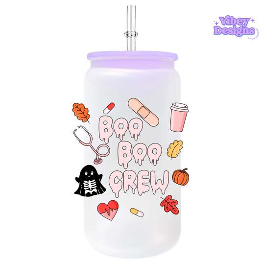 UV-DTF Transfer for Bottle, Glass, Mug, Diary - Boo Boo Crew