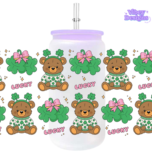 Uv Dtf Wrap For 16oz Libbey Glass - #SP01 Lucky Bear