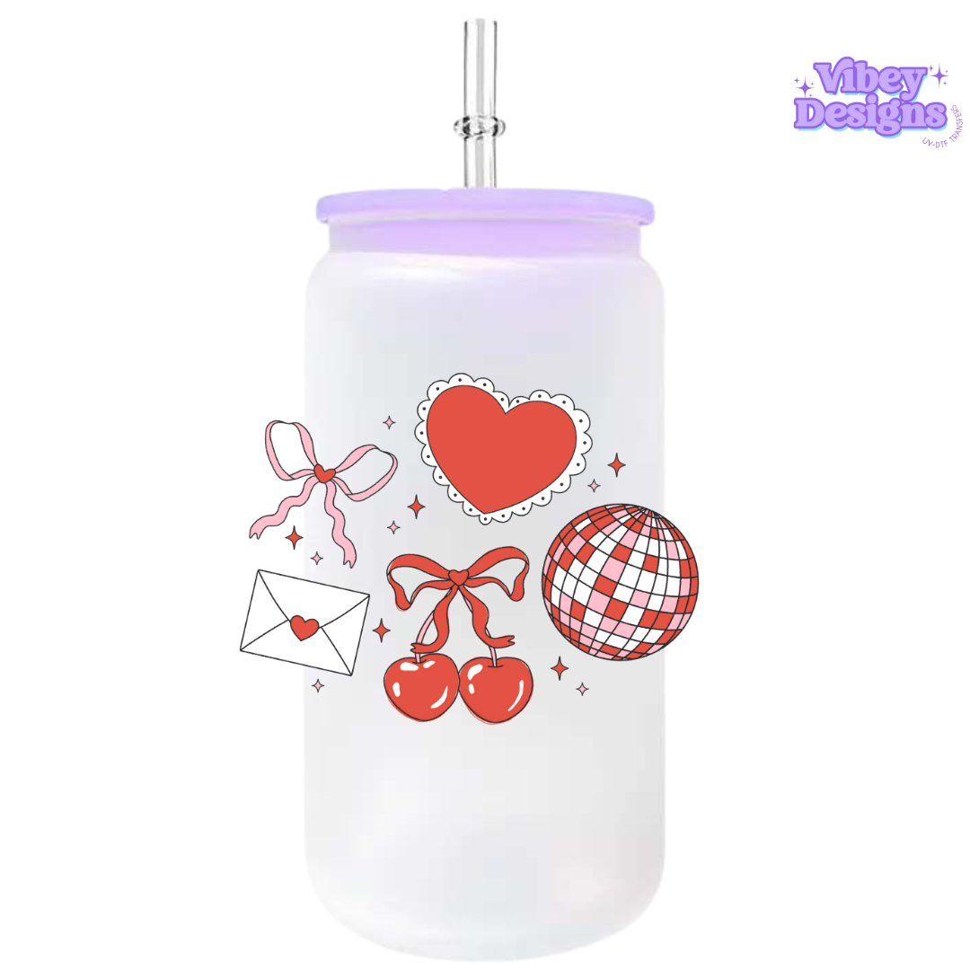 UV-DTF Transfer for Bottle, Glass, Mug, Diary - Love Bunch