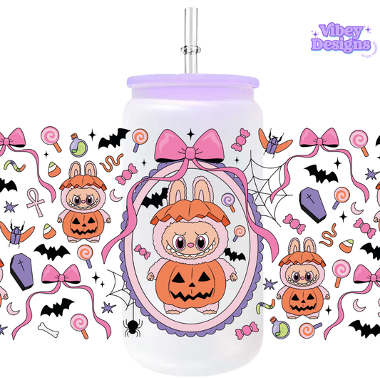 Uv Dtf Wrap For 16oz Libbey Glass - Bubu Pumpkin