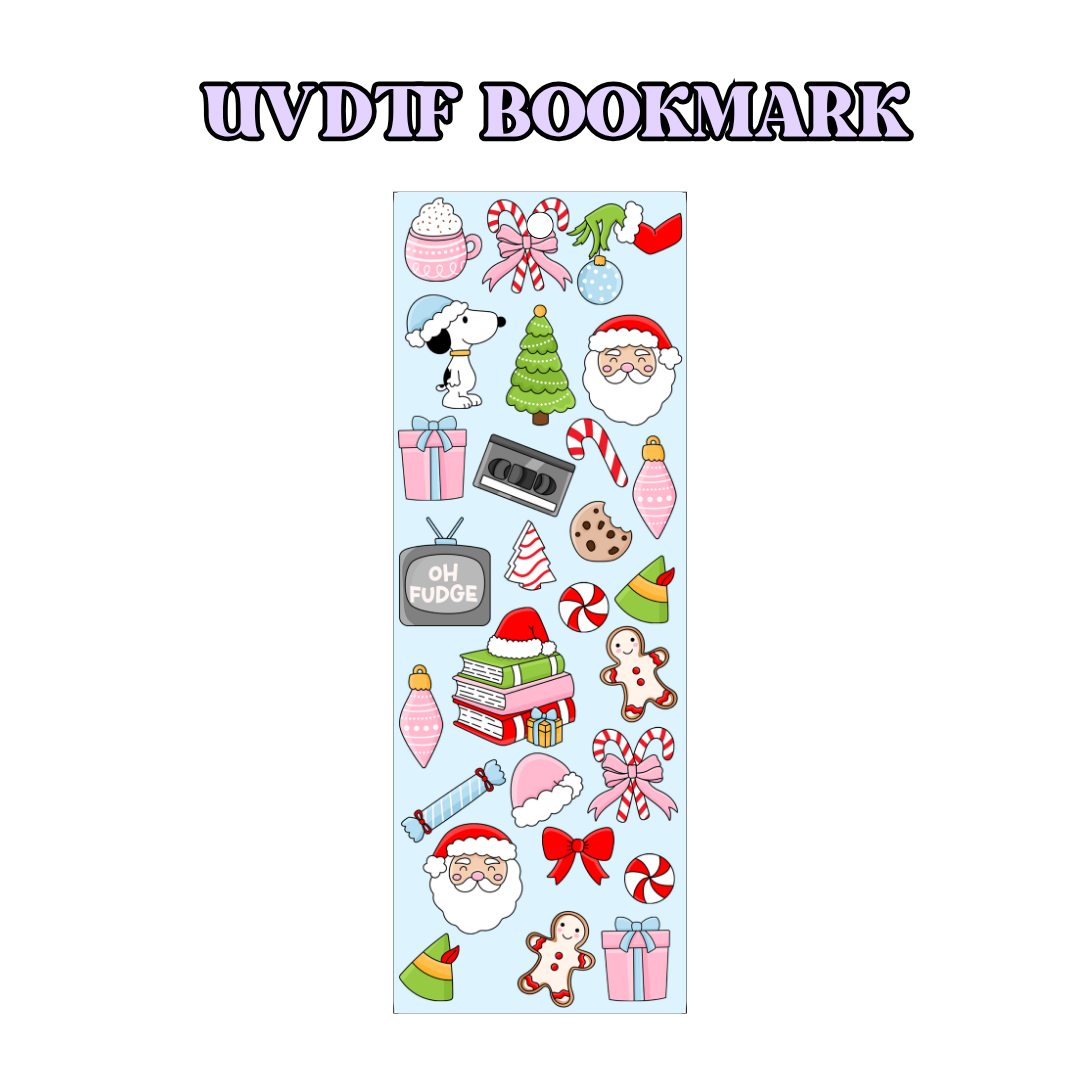 UV-DTF Bookmark Transfer - Christmas Theme Blue