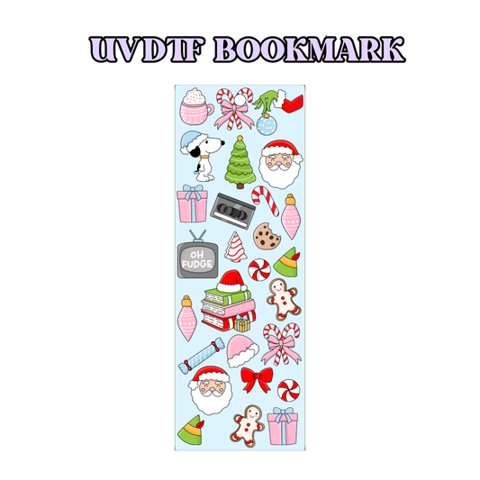 UV-DTF Bookmark Transfer - Christmas Theme Blue