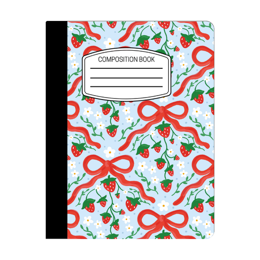 Composition Notebook - Strawberry Bow