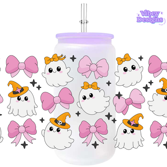 Uv Dtf Wrap For 16oz Libbey Glass - Ghouls and Bows