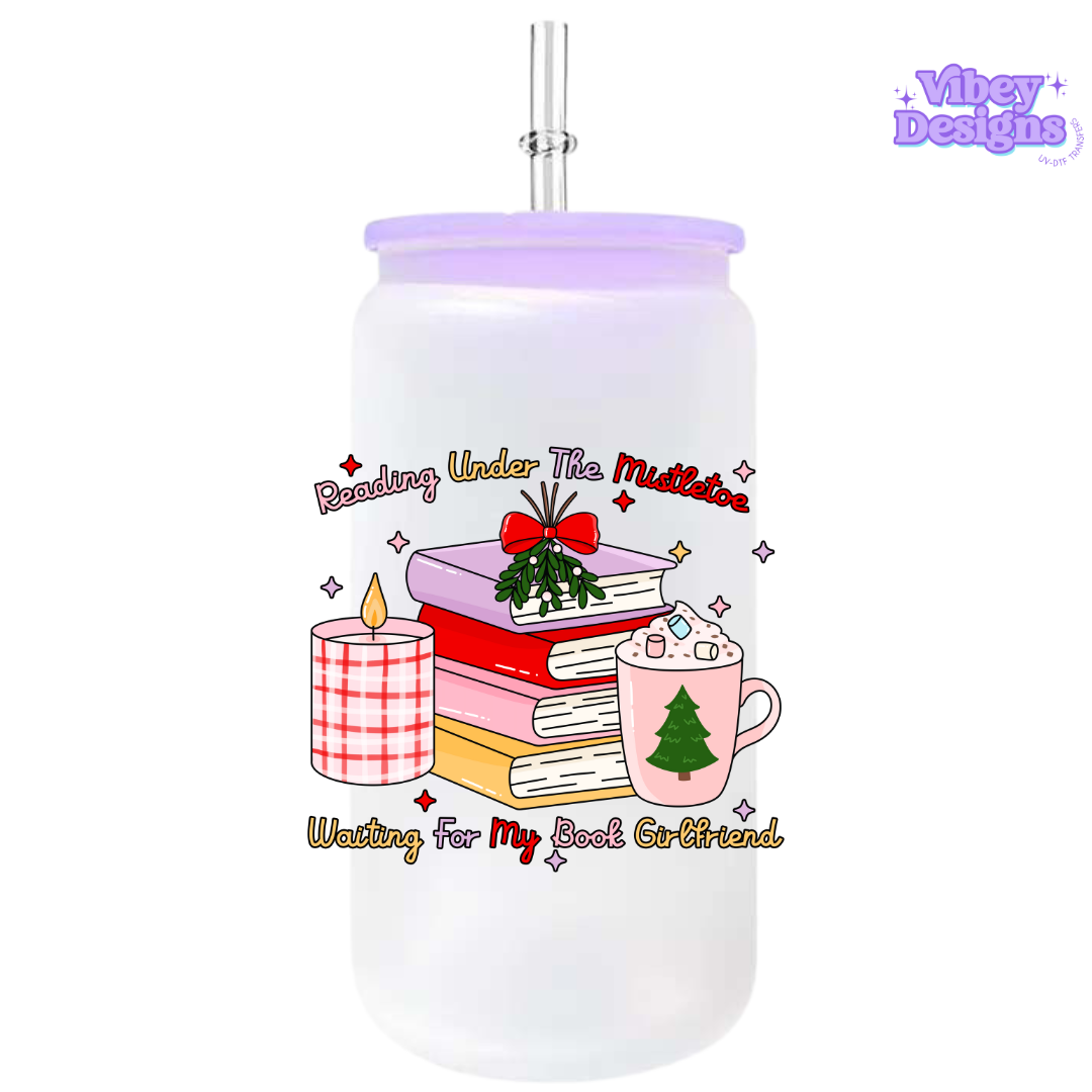 UV-DTF Transfer for Bottle, Glass, Mug, Diary - Reading under the mistletoe