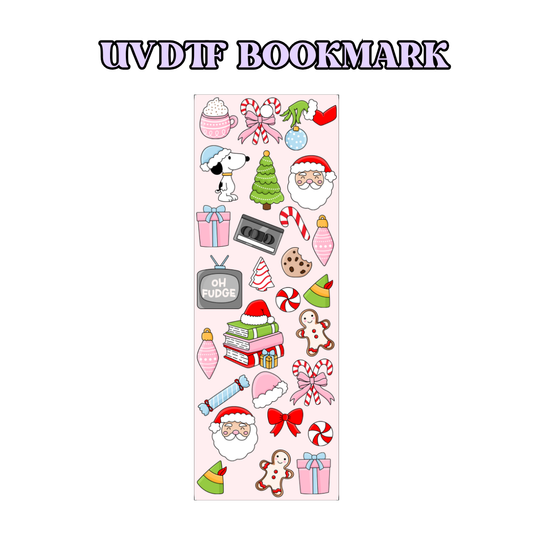 UV-DTF Bookmark Transfer - Christmas Theme Pink