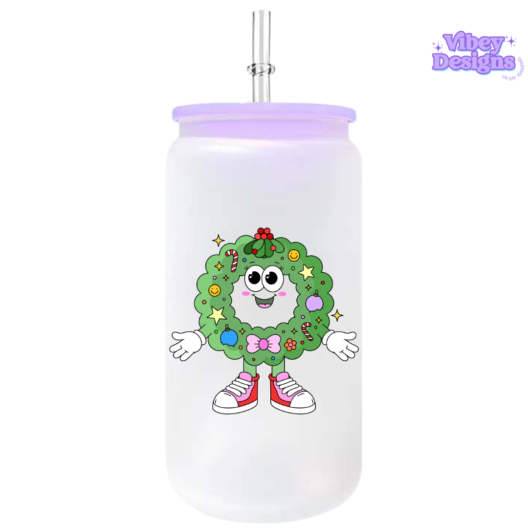 UV-DTF Transfer for Bottle, Glass, Mug, Diary - Cutie Wreath