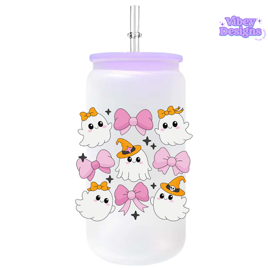 UV-DTF Transfer for Bottle, Glass, Mug, Diary - Ghoul and bows