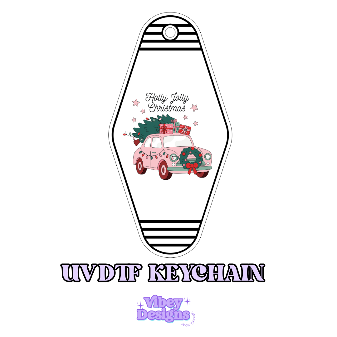 RTS Motel Keychain | Shot glass Decal - Holly jolly christmas