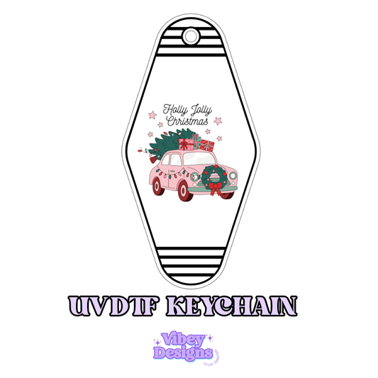 RTS Motel Keychain | Shot glass Decal - Holly jolly christmas