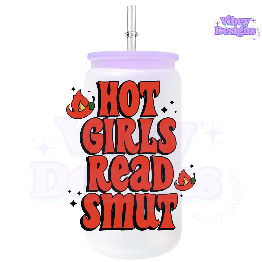 RTS UV-DTF Transfer for Bottle, Glass, Mug, Diary - Hot Girls Read Smut