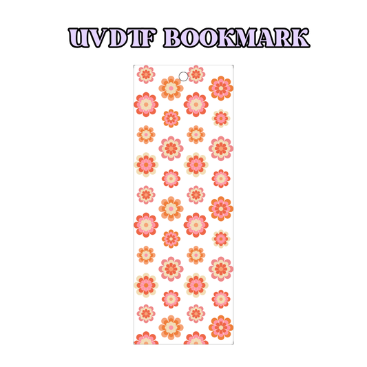 UV-DTF Bookmark Transfer - Two Toned Orange Flowers