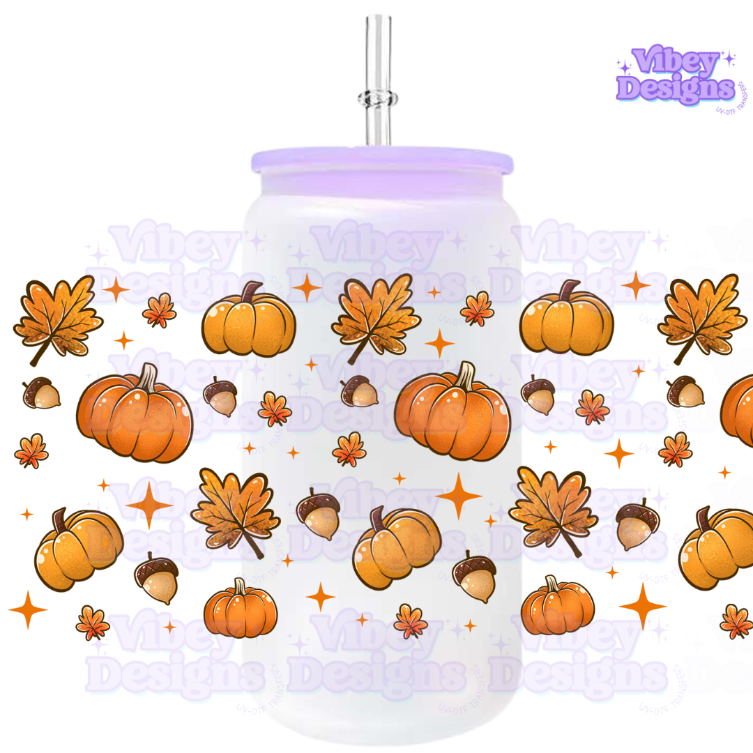 Uv Dtf Wrap For 16oz Libbey Glass - Love Fall