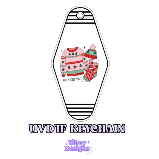 RTS Motel Keychain | Shot glass Decal - Holly jolly vibes