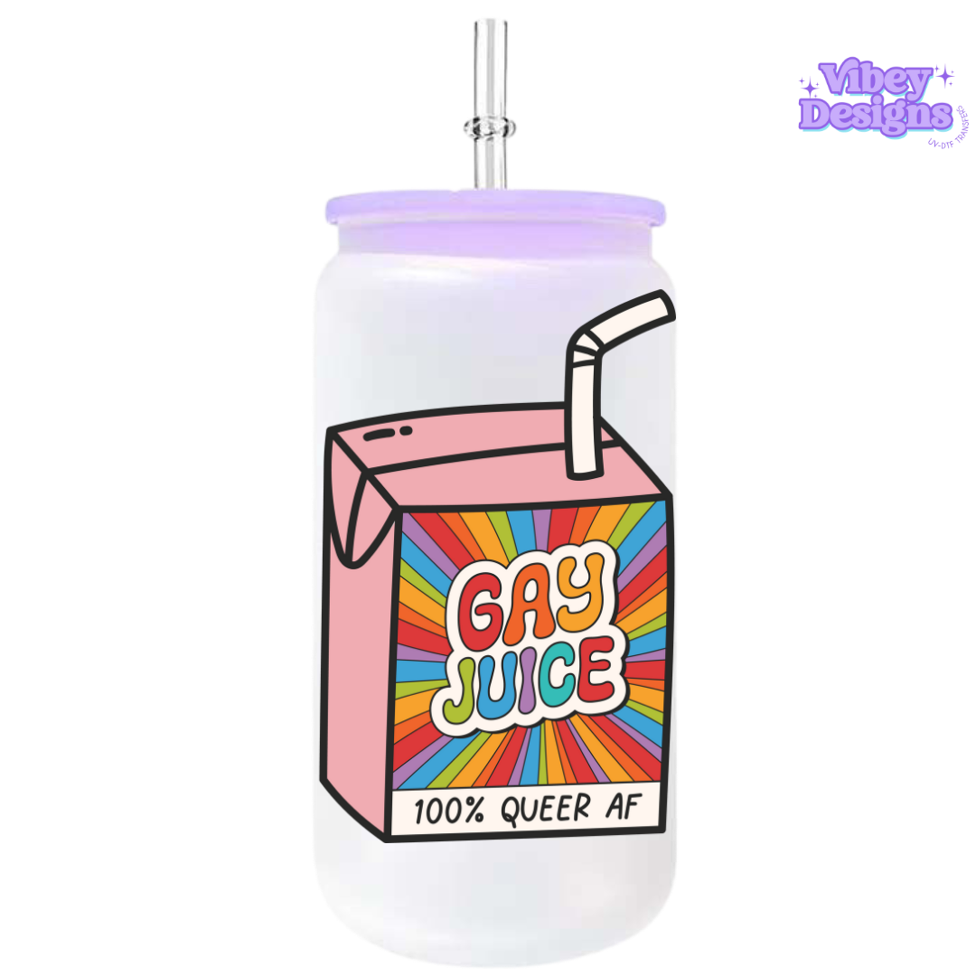 UV-DTF Transfer for Bottle, Glass, Mug, Diary - Gay Juice