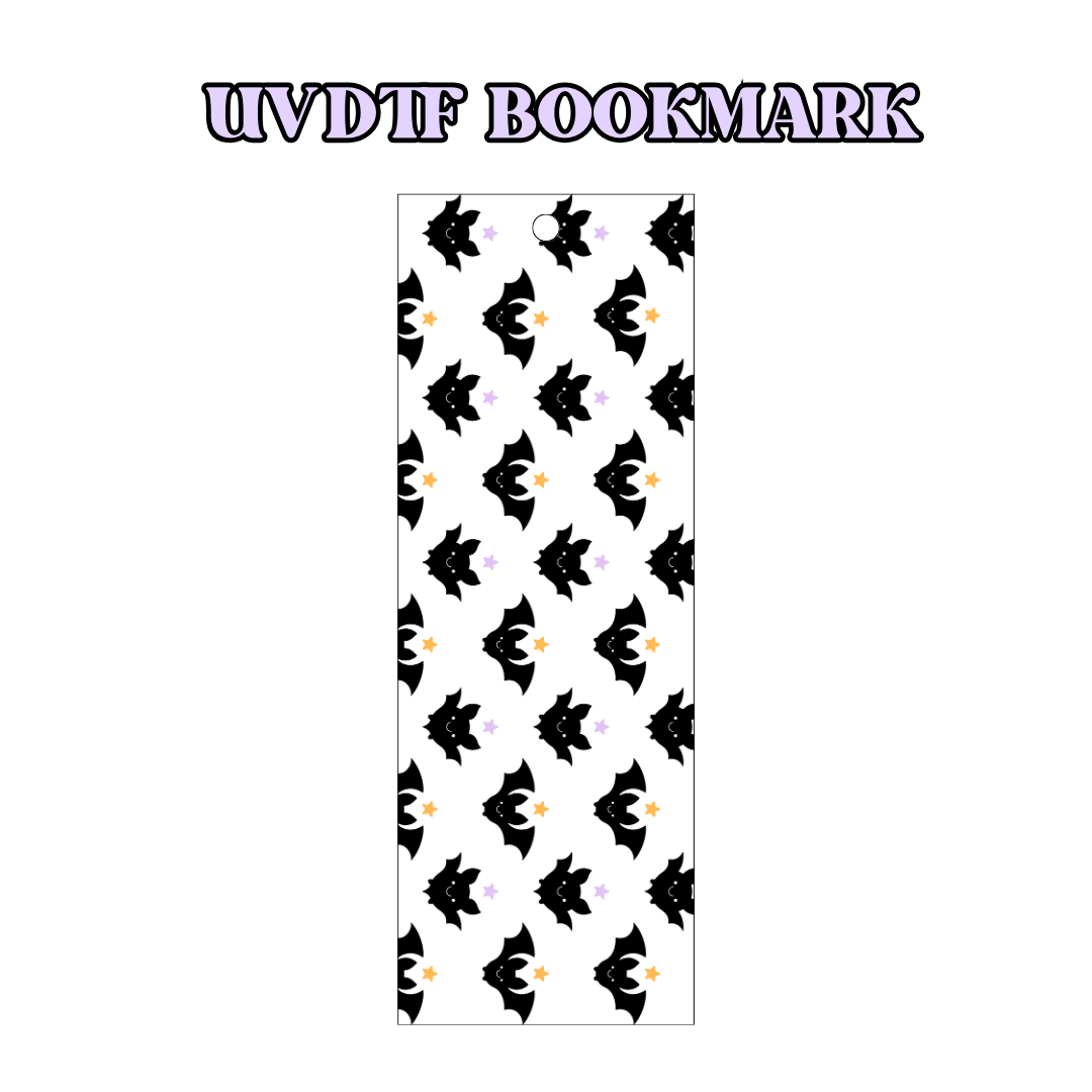 UV-DTF Bookmark Transfer - Bat Pattern