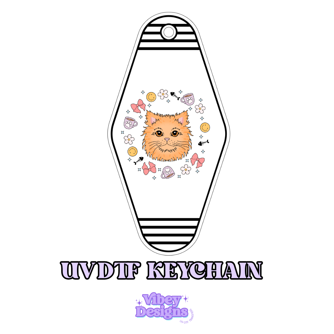 RTS Motel Keychain | Shot glass Decal - Cats & Flowers