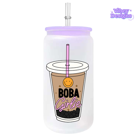 UV-DTF Transfer for Bottle, Glass, Mug, Diary - Boba Girlie