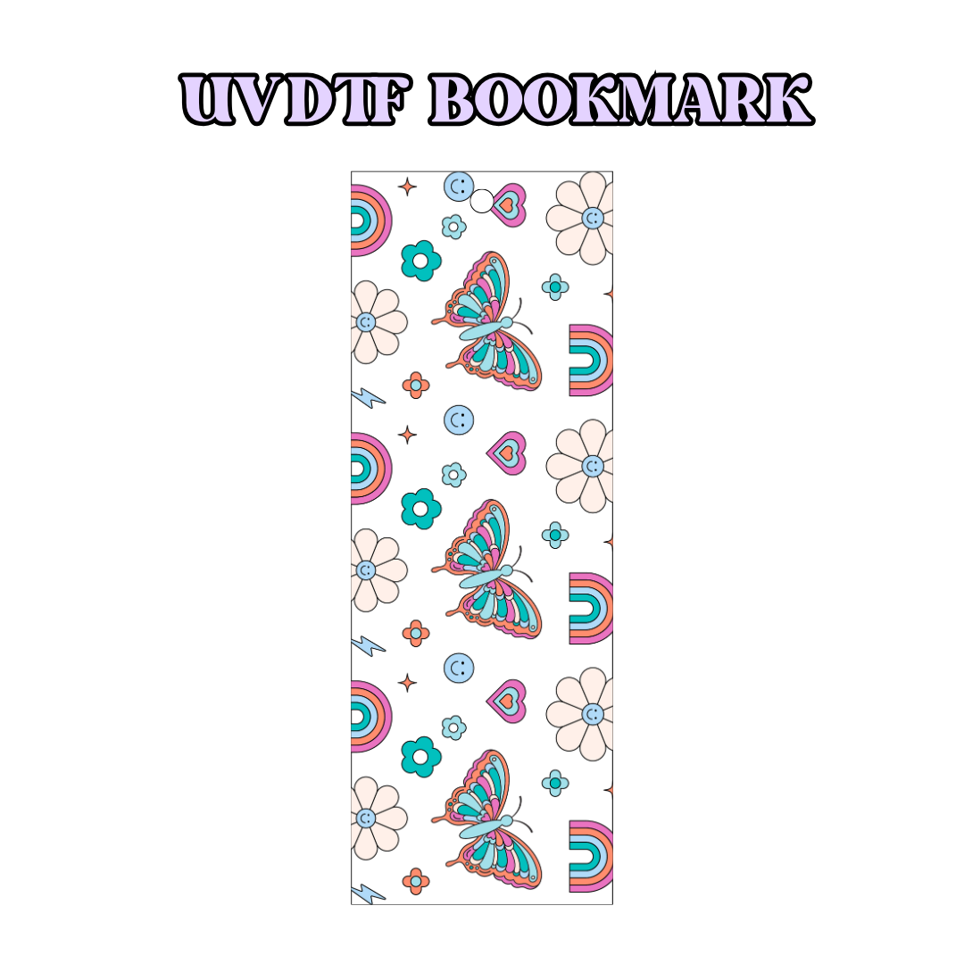 UV-DTF Bookmark Transfer - Groovy Moth (Blue)