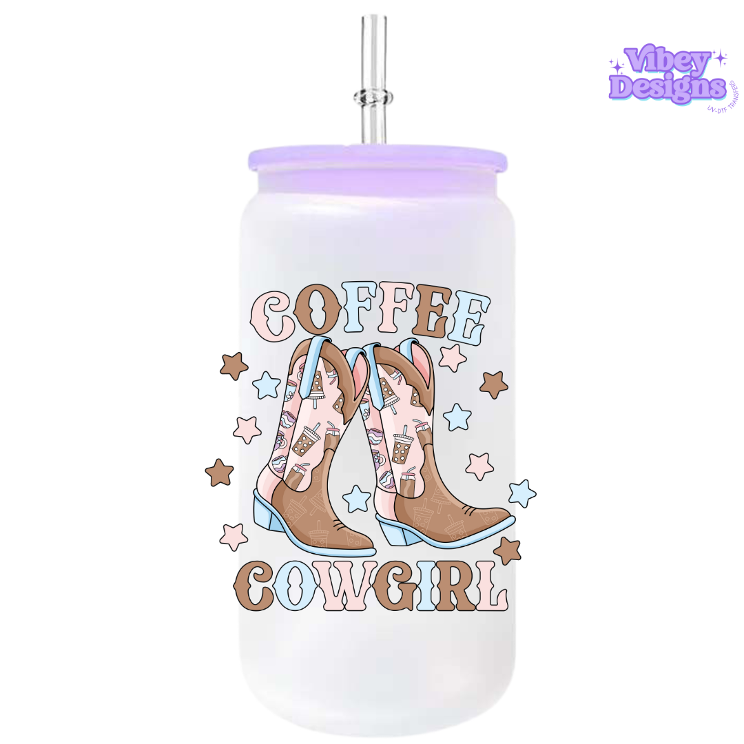 UV-DTF Transfer for Bottle, Glass, Mug, Diary - Coffee Cowgirl