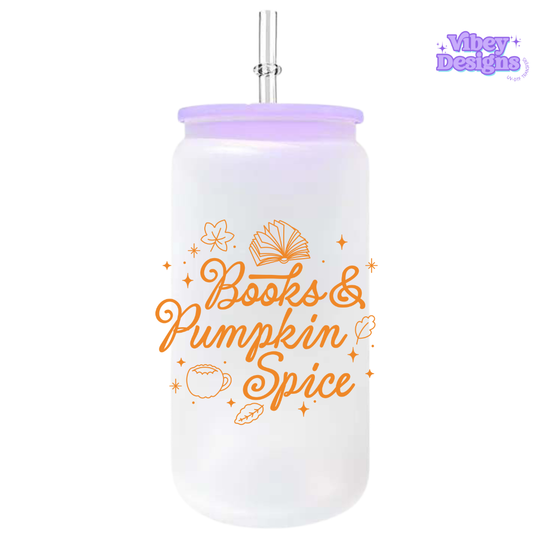 UV-DTF Transfer for Bottle, Glass, Mug, Diary - Books and pumpkin spice