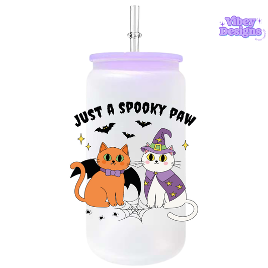 UV-DTF Transfer for Bottle, Glass, Mug, Diary - Just a spooky paw