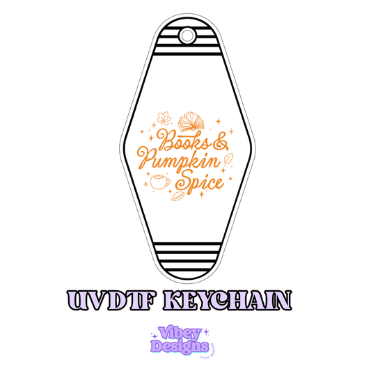 RTS Motel Keychain | Shot glass Decal - Books and pumpkin spice