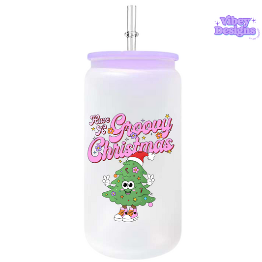 UV-DTF Transfer for Bottle, Glass, Mug, Diary - Groovy Christmas