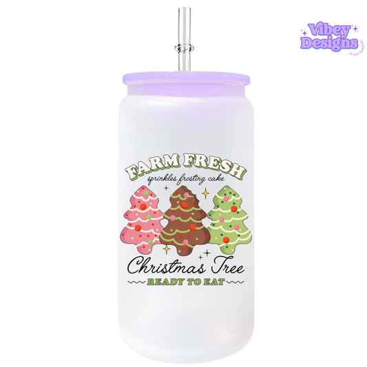 UV-DTF Transfer for Bottle, Glass, Mug, Diary - Farm Fresh Xmas Cakes