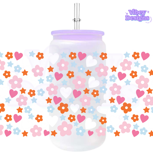 Uv Dtf Wrap For 16oz Libbey Glass - Happy Confetti White