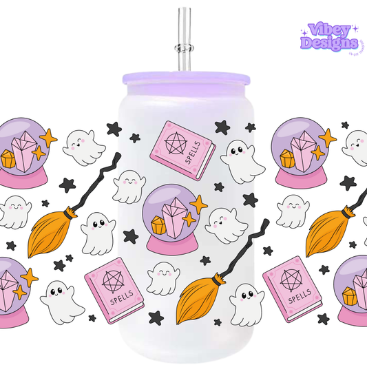 Uv Dtf Wrap For 16oz Libbey Glass - Feeling Witchy