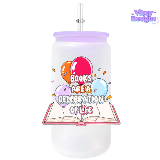 UV-DTF Transfer for Bottle, Glass, Mug, Diary - Books are a celebration