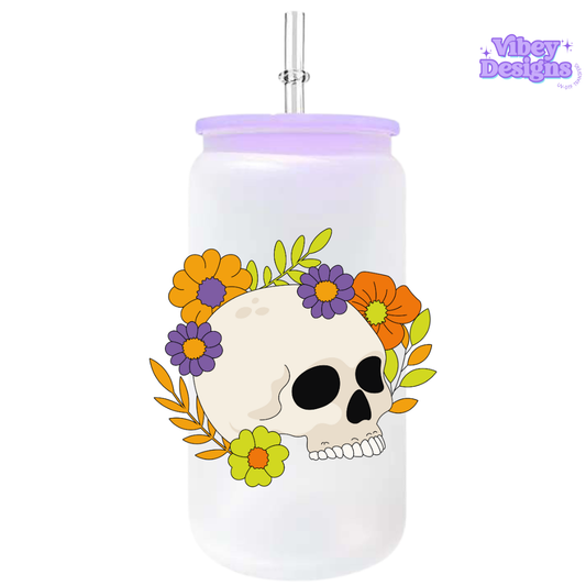UV-DTF Transfer for Bottle, Glass, Mug, Diary - Spooky Skull