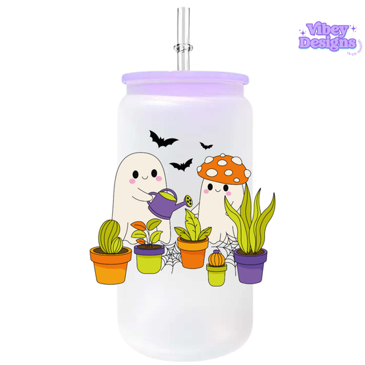 UV-DTF Transfer for Bottle, Glass, Mug, Diary - Ghost and Plants