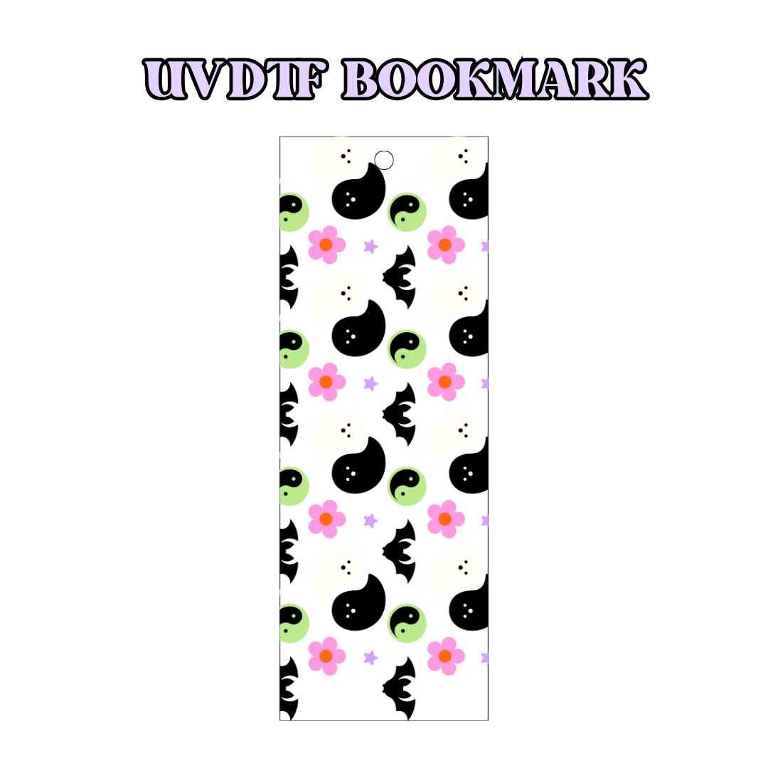 UV-DTF Bookmark Transfer - Ying Yang Ghosties & Bats