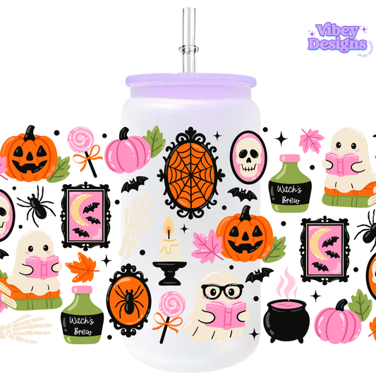 Uv Dtf Wrap For 16oz Libbey Glass - Witchy Boo Crew