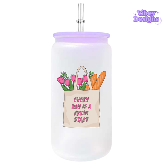 UV-DTF Transfer for Bottle, Glass, Mug, Diary - Everday is a fresh start