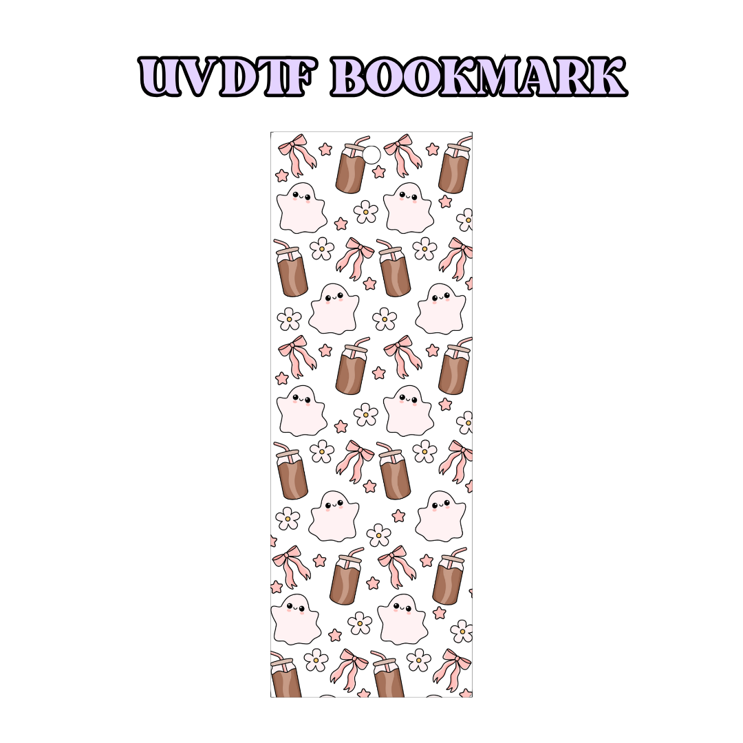 UV-DTF Bookmark Transfer - Cute Ghosts & Coffee