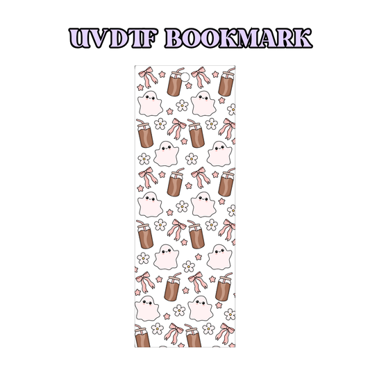 UV-DTF Bookmark Transfer - Cute Ghosts & Coffee